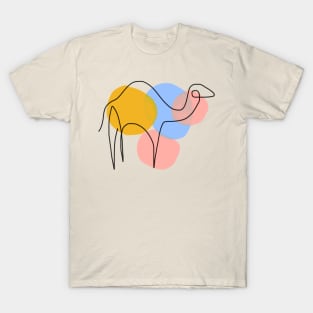 Camel Abstract Line Art T-Shirt